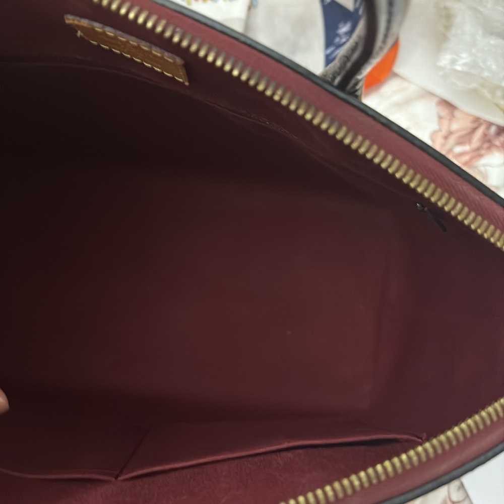 Louis Vuitton Burgundy and Black Patent Leather Satchel - Picture 7 of 11